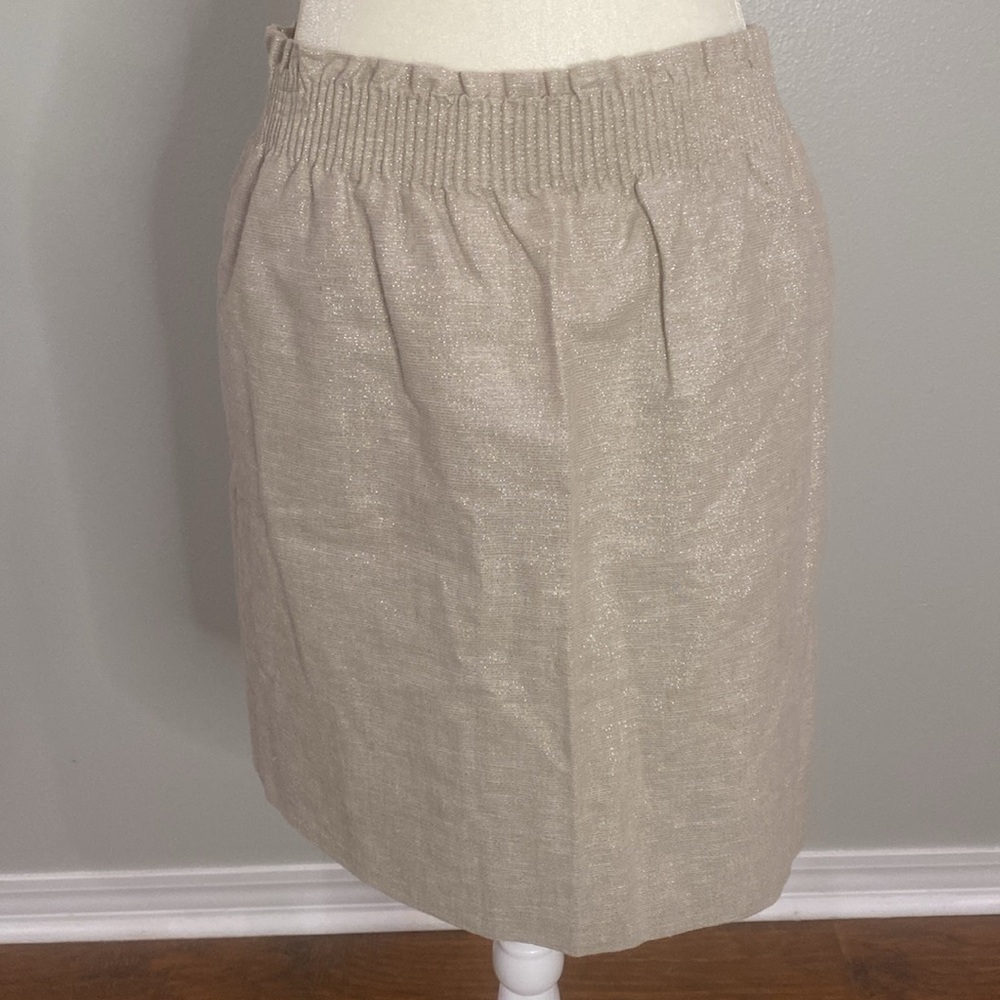 J Crew city sparkle paper bag linen blend skirt size 00